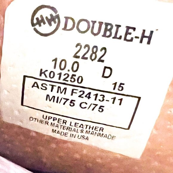 Double H - 12" Steel Toe AG7 Work Western Boot - 2282 Size 10 - Picture 3 of 13